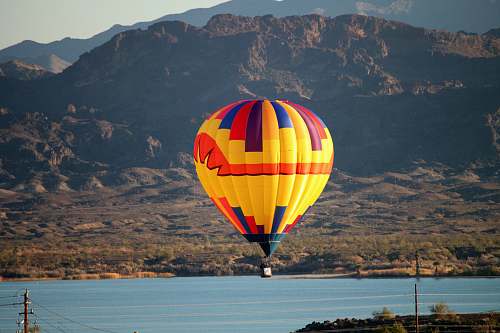 hot air balloon yellow hot air balloon lake havasu city